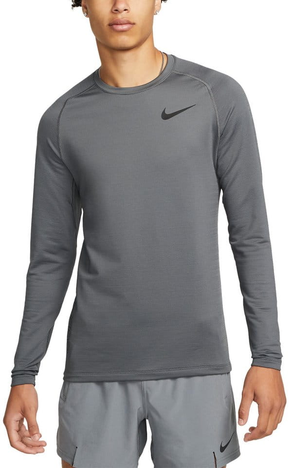 Tricou cu maneca lunga Nike Pro Warm Sweatshirt Grau Schwarz F068