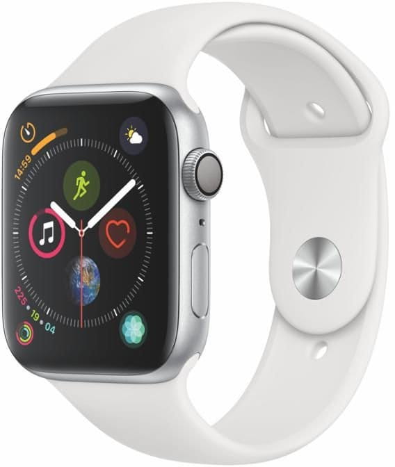 Ceas Apple Watch Series 4 GPS, 44mm Silver Aluminium Case with White Sport Band