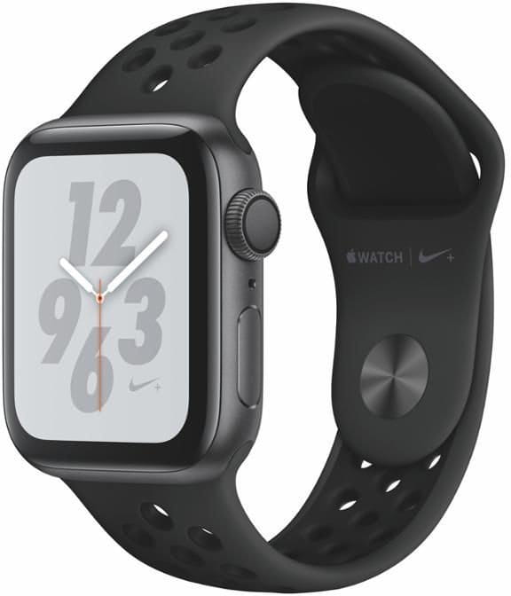 Ceas Apple Watch + Series 4 GPS, 40mm Space Grey Aluminium Case with Anthracite/Black Sport Band