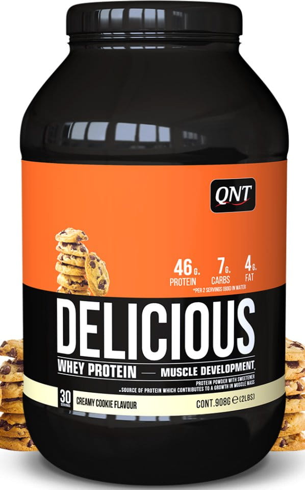 Pudre proteice QNT Delicious Whey Protein Creamy Cookie - 908g